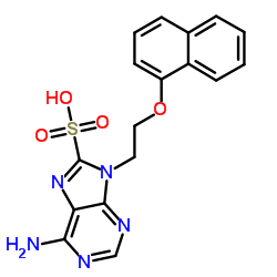 6-Amino-9-[2-(1-naphthyloxy)ethyl]-9H-purine-8-sulfonic acid Structure