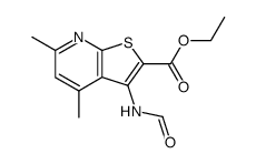 3-Formylamino-4,6-dimethyl-thieno<2,3-b>pyridin-2-carbonsaeureethylester结构式