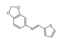 N-(1,3-benzodioxol-5-yl)-1-thiophen-2-ylmethanimine结构式