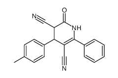 3,5-dicyano-4-(p-methylphenyl)-6-phenyl-3,4-dihydro-2-pyridone结构式