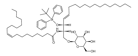 N-oleoyl-1-O-β-D-galactosyl-3-O-(tert-butyldiphenylsilyl)-D-sphingosine (erythro epimer)结构式