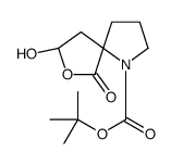2-Methyl-2-propanyl (5S)-8-hydroxy-6-oxo-7-oxa-1-azaspiro[4.4]non ane-1-carboxylate Structure