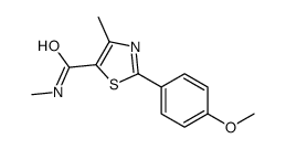 2-(4-methoxyphenyl)-N,4-dimethyl-1,3-thiazole-5-carboxamide结构式