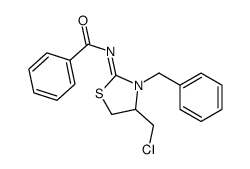 N-[3-benzyl-4-(chloromethyl)-1,3-thiazolidin-2-ylidene]benzamide结构式