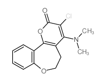 3-chloro-4-(dimethylamino)-5,6-dihydropyrano[3,2-d][1]benzoxepin-2-one结构式