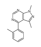 1,3-dimethyl-4-(o-methylphenyl)pyrazolo(3,4-d)pyrimidine Structure