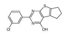 2-(3-chlorophenyl)-6,7-dihydro-5H-cyclopenta[4,5]thieno[2,3-d]pyrimidin-4-ol Structure