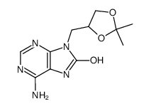 2',3'-O-isopropylidene-9-(RS)-(2,3-dihydroxypropyl)-8-hydroxyadenine Structure