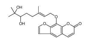 9-[[(2E)-6,7-Dihydroxy-3,7-dimethyl-2-octen-1-yl]oxy]-7H-furo[3,2-g][1]benzopyran-7-one结构式