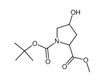 1-(叔丁基) 2-甲基 4-羟基吡咯烷-1,2-二甲酸酯结构式