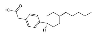 p-(trans-4-pentylcyclohexyl)-phenylacetic acid结构式