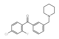 4-CHLORO-2-FLUORO-3'-PIPERIDINOMETHYL BENZOPHENONE structure