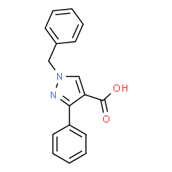 1-苄基-3-苯基-1H-吡唑-4-羧酸结构式