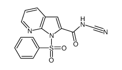 N-Cyano-1-(phenylsulfonyl)-1H-pyrrolo[2,3-b]pyridine-2-carboxamid e结构式