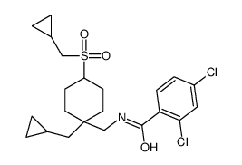 2,4-Dichloro-N-({1-(cyclopropylmethyl)-4-[(cyclopropylmethyl)sulf onyl]cyclohexyl}methyl)benzamide结构式