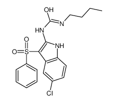 1-[3-(benzenesulfonyl)-5-chloro-1H-indol-2-yl]-3-butylurea结构式