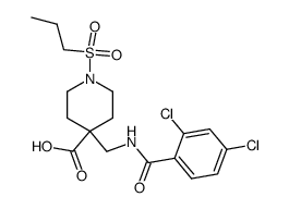 4-[(2,4-Dichloro-benzoylamino)-methyl]-1-(propane-1-sulfonyl)-piperidine-4-carboxylic acid结构式