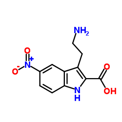 3-(2-Aminoethyl)-5-nitro-1H-indole-2-carboxylic acid结构式