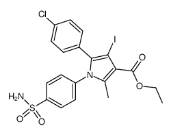 5-(4-chloro-phenyl)-4-iodo-2-methyl-1-(4-sulfamoyl-phenyl)-1H-pyrrole-3-carboxylic acid ethyl ester结构式