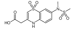 [7-(methanesulfonyl-methyl-amino)-1,1-dioxo-1,4-dihydro-1λ6-benzo[1,2,4]thiazin-3-yl]-acetic acid Structure