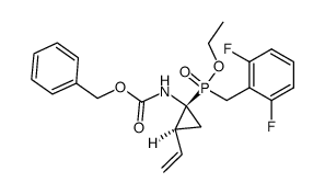 (1-benzyloxycarbonylamino-2-vinyl-cyclopropyl)-(2,6-difluoro-benzyl)-phosphinic acid ethyl ester结构式