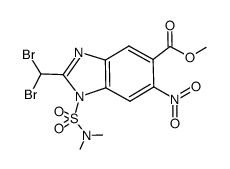 methyl 2-(dibromomethyl)-1-[(dimethylamino)sulfonyl]-6-nitro-1H-benzimidazole-5-carboxylate结构式