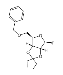 5-O-benzyl-2,3-O-(3-pentylidene)-β-D-ribofuranosyl fluoride结构式