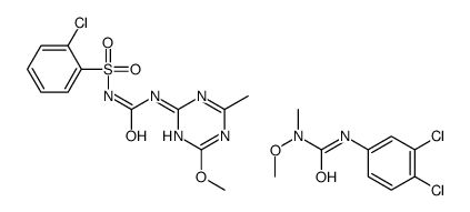 1-(2-chlorophenyl)sulfonyl-3-(4-methoxy-6-methyl-1,3,5-triazin-2-yl)urea,3-(3,4-dichlorophenyl)-1-methoxy-1-methylurea Structure