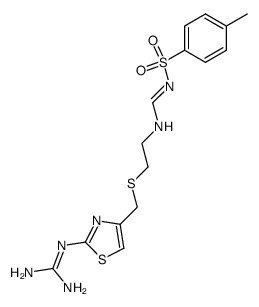 N-p-toluenesulphonyl-N'-<2-(((2-<(aminoiminomethyl)amino>-4-thiazol)methyl)thio)ethyl>formamidine Structure