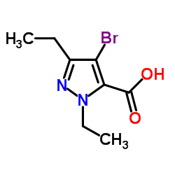 4-Bromo-1,3-diethyl-1H-pyrazole-5-carboxylic acid结构式