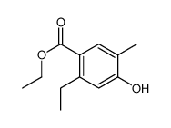 ethyl 2-ethyl-4-hydroxy-5-methylbenzoate结构式
