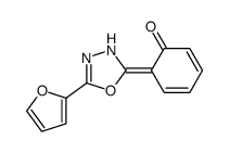 6-[5-(furan-2-yl)-3H-1,3,4-oxadiazol-2-ylidene]cyclohexa-2,4-dien-1-one结构式