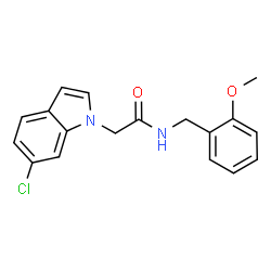2-(6-Chloro-1H-indol-1-yl)-N-(2-methoxybenzyl)acetamide结构式