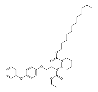 dodecyl N-butyl-N-[ethoxycarbonyl-[2-(4-phenoxyphenoxy)ethyl]amino]sulfanylcarbamate结构式