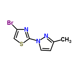 4-Bromo-2-(3-methyl-1H-pyrazol-1-yl)-1,3-thiazole结构式