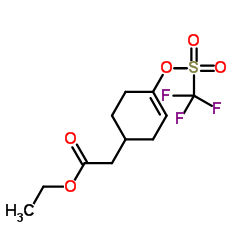 2-(4-(三氟甲基磺酰氧基)环己-3-烯基)乙酸乙酯结构式