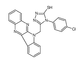 4-(4-chlorophenyl)-3-(indolo[3,2-b]quinoxalin-6-ylmethyl)-1H-1,2,4-triazole-5-thione Structure