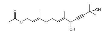 (2E,6E)-8,11-dihydroxy-3,7,11-trimethyl-2,6-dodecadien-9-ynyl acetate Structure