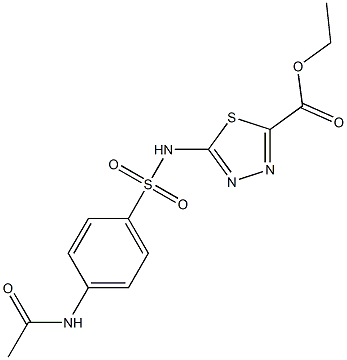 5-(4-Acetylamino-benzenesulfonylamino)-[1, 3, 4] thiadiazole-2-carboxylic acid ethyl ester Structure