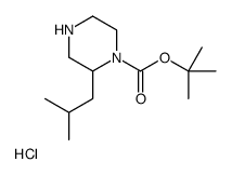 tert-butyl 2-(2-methylpropyl)piperazine-1-carboxylate,hydrochloride Structure