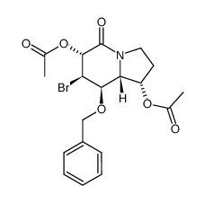 (1S,6R,7R,8R,8aR)-8-(benzyloxy)-7-bromo-5-oxooctahydroindolizine-1,6-diyl diacetate Structure