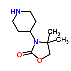 4,4-Dimethyl-3-(4-piperidinyl)-1,3-oxazolidin-2-one结构式