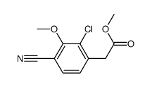 methyl (2-chloro-4-cyano-3-methoxyphenyl)acetate结构式