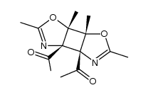 1,1'-((3aR,3bS,6aS,6bR)-2,5,6a,6b-tetramethyl-3a,3b,6a,6b-tetrahydrocyclobuta[1,2-d:4,3-d']bis(oxazole)-3a,3b-diyl)diethanone Structure
