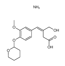 (E)-3-Hydroxymethyl-4-(3-methoxy-4-tetrahydropyran-2-yloxyphenyl)butenoic acid ammonium salt结构式