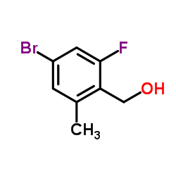 (4-Bromo-2-fluoro-6-methylphenyl)methanol结构式