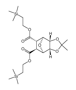 bis(2-(trimethylsilyl)ethyl) (2-exo,3-endo,5-exo,6-exo)-5,6-dihydroxy-7-oxabicyclo(2.2.1)heptane-2,3-dicarboxylate acetonide Structure