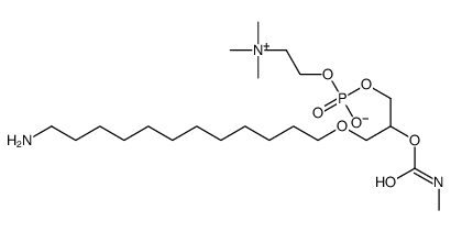 [3-(12-aminododecoxy)-2-(methylcarbamoyloxy)propyl] 2-(trimethylazaniumyl)ethyl phosphate Structure