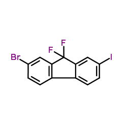 2-溴-9,9-二氟-7-碘-9H-芴结构式