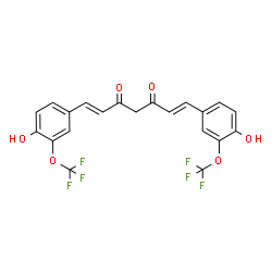 (1E,6E)-1,7-二[3-(三氟甲氧基)-4-羟基苯基]-1,6-庚二烯-3,5-二酮结构式